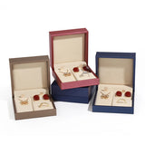 Brushed Pu Leather Three-Piece Jewelry Box Pearl Set Jewelry Box