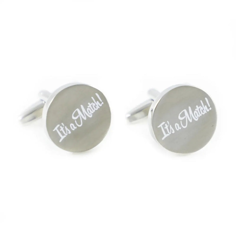 Silver Tone Match Cuff Links Father's Birthday Wedding