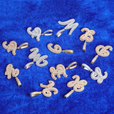 Bubble Initial Letter Necklace Men Real Plated Hip Hop Pendant