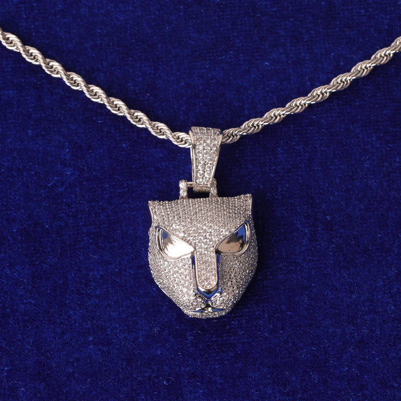 Bubble Letter Leopard Head Pendant Rapper Hip Hop Jewelry