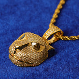 Bubble Letter Leopard Head Pendant Rapper Hip Hop Jewelry