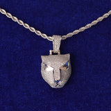 Bubble Letter Leopard Head Pendant Rapper Hip Hop Jewelry