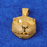Bubble Letter Leopard Head Pendant Rapper Hip Hop Jewelry