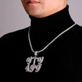 Bubble Letter Name Necklace Men Personalized Pendant Baguette Cursive Font