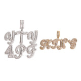 Bubble Letter Name Necklace Men Personalized Pendant Baguette Cursive Font