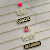 Bubble Letters Name Necklace Stainless Steel Colorful Enamel Necklace