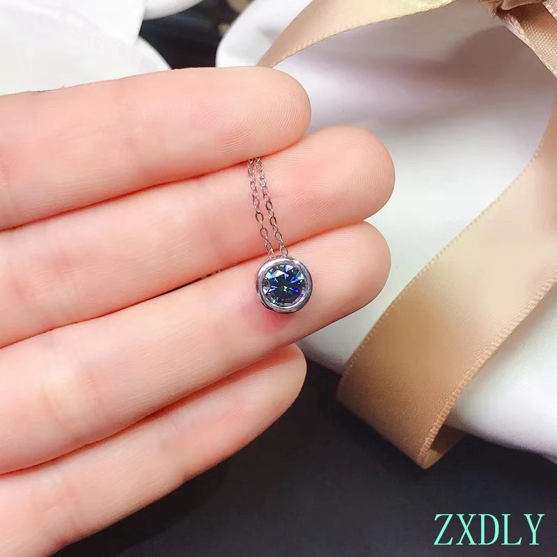 Moissanite Bubble Necklace 925 Silver Pendant