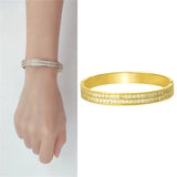 Crystal Double Row Flash Bracelet Bangle - Gift for Women