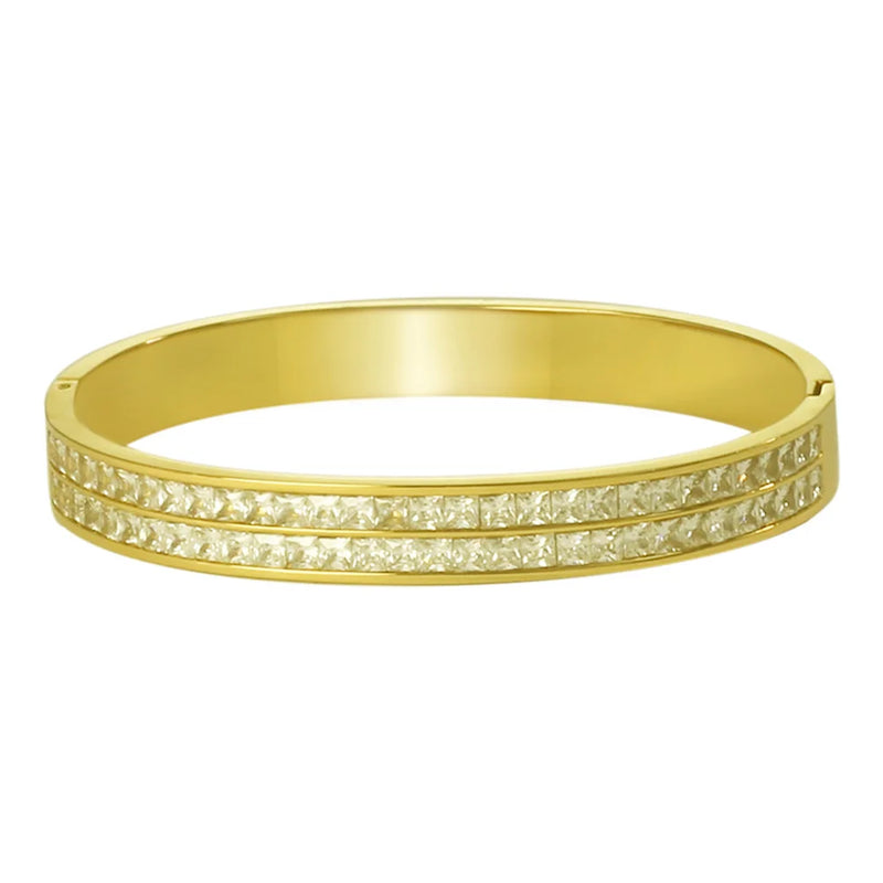 Crystal Double Row Flash Bracelet Bangle - Gift for Women