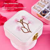 Floral Print Jewelry Organizer Cosmetics Case Portable Storage Holder