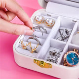 Floral Print Jewelry Organizer Cosmetics Case Portable Storage Holder
