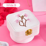 Floral Print Jewelry Organizer Cosmetics Case Portable Storage Holder