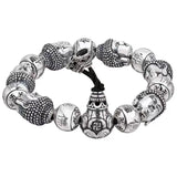 Retro Buddha Bead Bracelet for Men Personality Round Bead Plate Playing Buddha