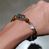 Buddha Heart Sutra Engraving Tiger Eye Bracelet Amulet