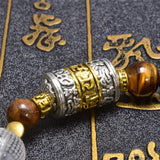 Buddha Heart Sutra Engraving Tiger Eye Bracelet Amulet