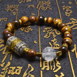 Buddha Heart Sutra Engraving Tiger Eye Bracelet Amulet