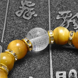 Buddha Engraving Tiger Eye Bracelet Heart Sutra Natural Crystal Lucky Amulet