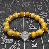 Buddha Engraving Tiger Eye Bracelet Heart Sutra Natural Crystal Lucky Amulet