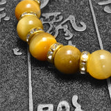 Buddha Engraving Tiger Eye Bracelet Heart Sutra Natural Crystal Lucky Amulet