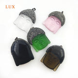 Buddha Head Amulet Pendant Crystal Rhinestone Beads for Necklace