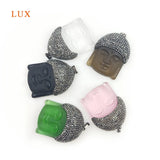 Buddha Head Amulet Pendant Crystal Rhinestone Beads for Necklace