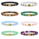 Buddha Head Charm Bracelets Jewelry Elastic Adjustable Wristband