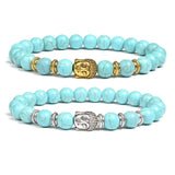 Buddha Head Charm Bracelets Jewelry Elastic Adjustable Wristband