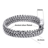 Buddha Mens Bracelets Men Link Chain Vintage Heavy Wide Bicycle Chain Wristband