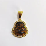 Buddha Pendant Necklace Women Stainless Steel Zircon Crystal Punk Couple Pendant