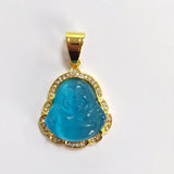 Buddha Pendant Necklace Women Stainless Steel Zircon Crystal Punk Couple Pendant