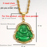 Buddha Pendant Necklace Women Stainless Steel Zircon Crystal Punk Couple Pendant