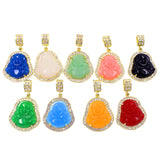 Buddha Pendant Tennis Chain Necklace Iced Out Choker Neck Buddhism Amulet