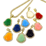 Buddha Pendant Tennis Chain Necklace Iced Out Choker Neck Buddhism Amulet