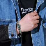 Buddhastone Silver Retro Transfer Nine Eye Beads Orchid Bracelet