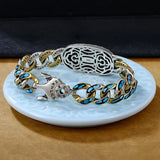 Buddhastone Silver Retro Transfer Nine Eye Beads Orchid Bracelet