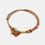 Buddhism Braided Bracelet Tibetan Silver Buddha Head Bracelet