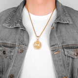 Buddhism Buddha Silver Stainless Steel Men Necklace Pendant Chain for Boyfriend