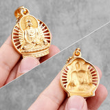 Buddhism Buddha Silver Stainless Steel Men Necklace Pendant Chain for Boyfriend