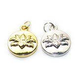Buddhism Jewelry Making Louts Charms Silver Plating Metal Pendants
