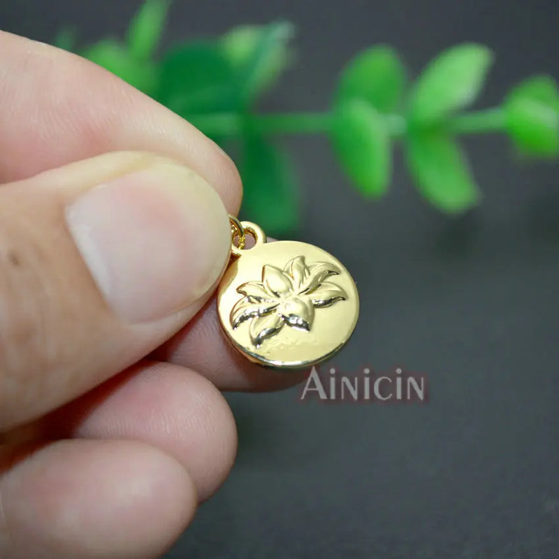 Buddhism Jewelry Making Louts Charms Silver Plating Metal Pendants