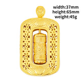 Buddhism Sand Six Character Pendant Men's Neck Chain Necklace