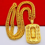Buddhism Sand Six Character Pendant Men's Neck Chain Necklace