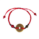 Buddhism Six Words Coin Kabbalah Red String Bracelet