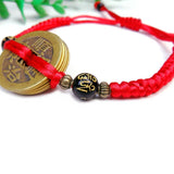 Buddhism Six Words Coin Kabbalah Red String Bracelet