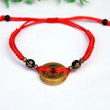 Buddhism Six Words Coin Kabbalah Red String Bracelet