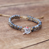 Vajra Bell Labradorite Beads Charm Bracelet Yoga Chakra Bangle