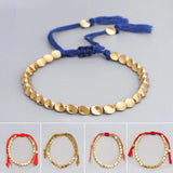 Buddhist Lucky Thread Braided Bracelet Tibetan Copper Beads Bracelet