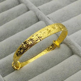 Buddhist Heart Sutra Lettering Bracelets Golden Bangles