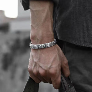 Buddhist Heart Sutra Lettering Bracelets Golden Bangles
