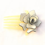 Flower Hair Comb Acrylic Clips Hair Jewelry Brown Pink Beige